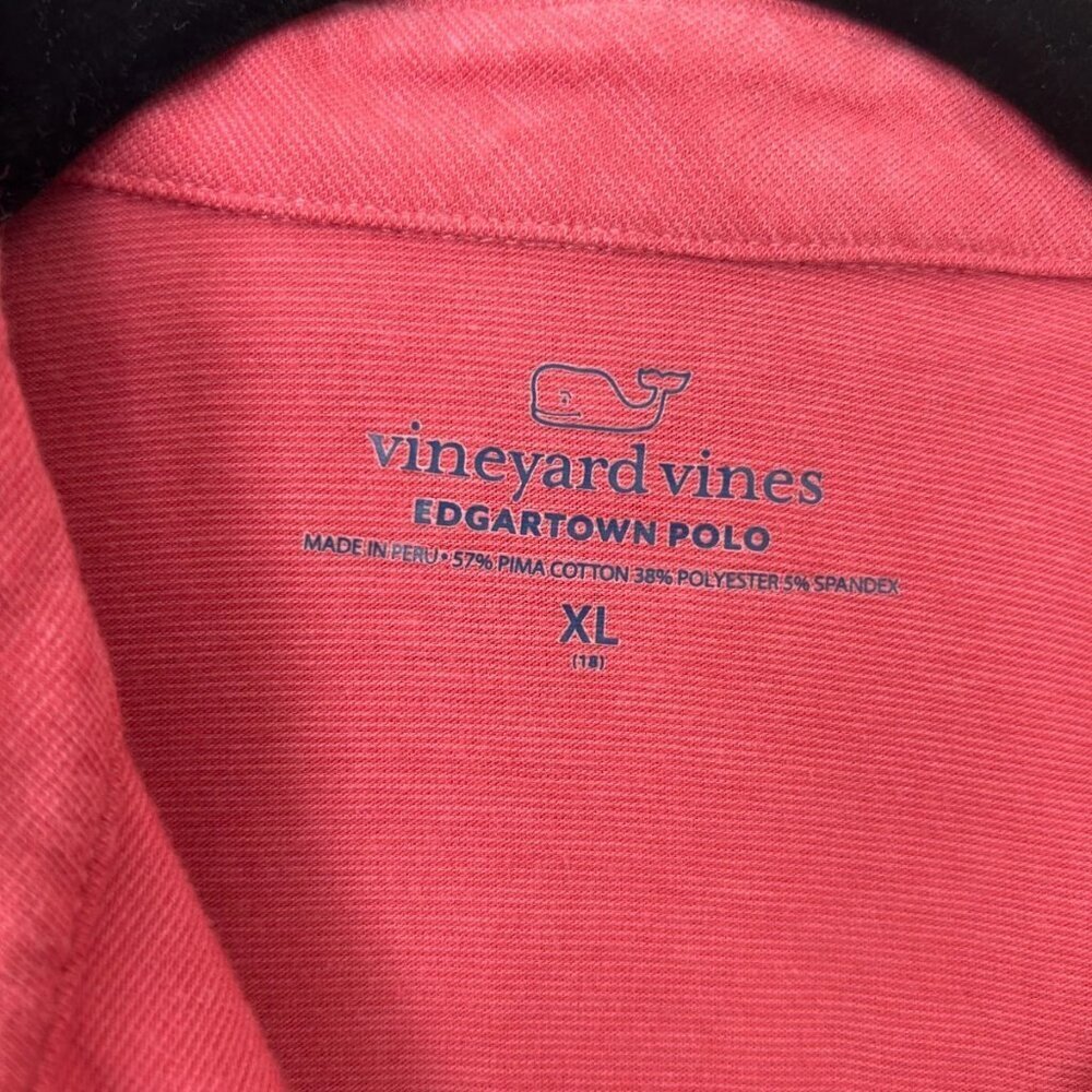 Vineyard Vines Youth (18) XL Edgartown Long Sleeve Polo Coral Pink Whale Shirt - Picture 4 of 4